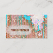 Rustige Blauwgroen gegraveerde textuur Westerne sc Visitekaartje (Voorkant)