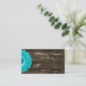 Rustige Blauwgroen Gerber Daisy Wedding Place Kaar Plaatskaartje (Staand voorkant)