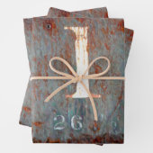 Rustige Blauwgroen getallen van de treinstel Inpakpapier Vel (In situ)