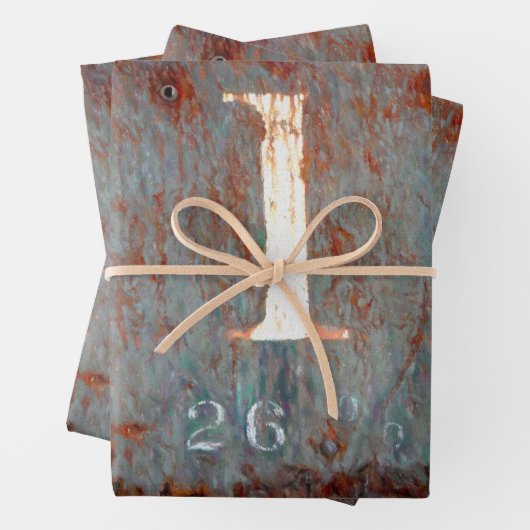 Rustige Blauwgroen getallen van de treinstel Inpakpapier Vel (In situ)