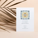 Rustige Blauwgroen herfst Geometric Quilt Wedding Save The Date<br><div class="desc">Rustige Blauwgroen groene herfst Geometric Quilt Wedding Save the Date</div>
