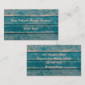 Rustige Blauwgroen houtaretextuur Visitekaartje (Voorkant / Achterkant)