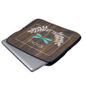 Rustige Blauwgroen liftlaptop met speciale laptop Sleeve (Voorkant onderkant)