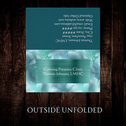 Rustige Blauwgroen lommerrijke psychotherapeut cou Visitekaartje