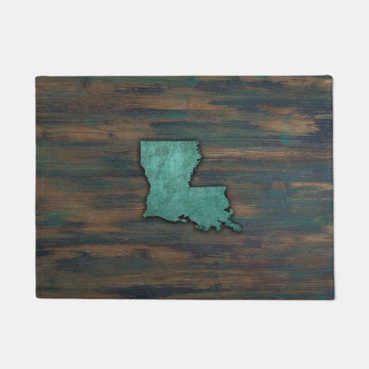 Rustige Blauwgroen Louisiana-vorm Deurmat (Voorkant)