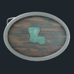 Rustige Blauwgroen Louisiana-vorm Gesp<br><div class="desc">Rustige Blauwgroen Louisiana-vorm</div>