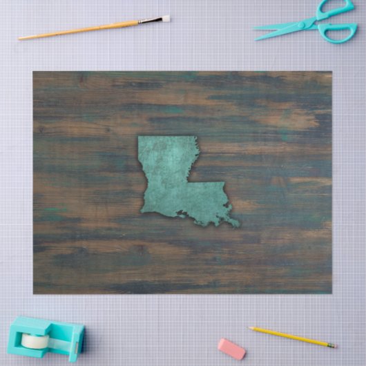 Rustige Blauwgroen Louisiana-vorm Tissuepapier (Craft)