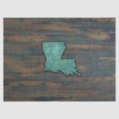 Rustige Blauwgroen Louisiana-vorm Tissuepapier (Voorkant)