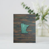 Rustige Blauwgroen Minnesota-vorm Bedankkaart (Staand voorkant)