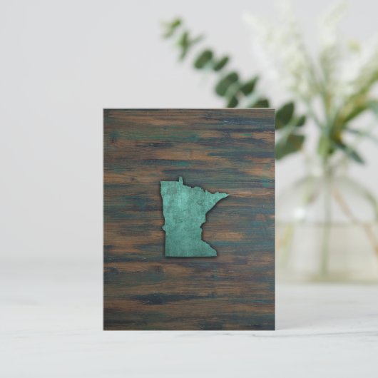Rustige Blauwgroen Minnesota-vorm Bedankkaart (Staand voorkant)