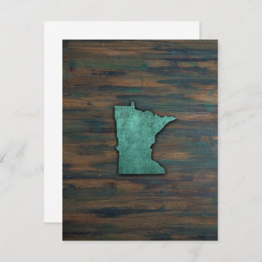 Rustige Blauwgroen Minnesota-vorm Bedankkaart (Voorkant / Achterkant)