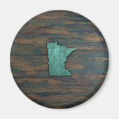 Rustige Blauwgroen Minnesota-vorm Magneet (Voorkant)