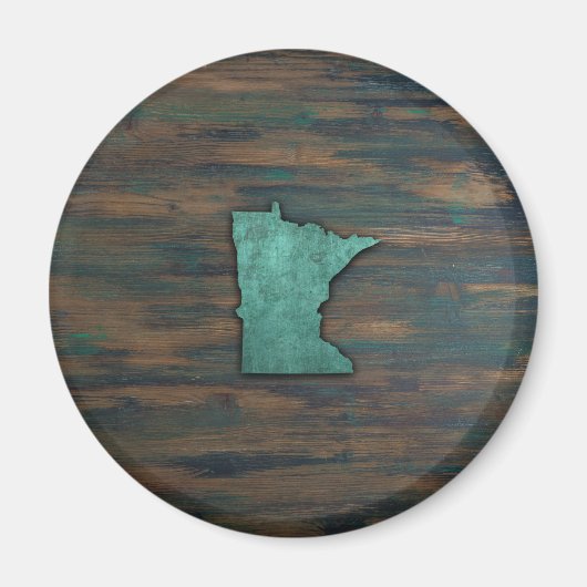 Rustige Blauwgroen Minnesota-vorm Magneet (Voorkant)