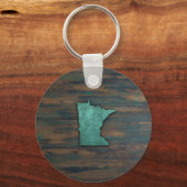 Rustige Blauwgroen Minnesota-vorm Sleutelhanger (Voorkant)