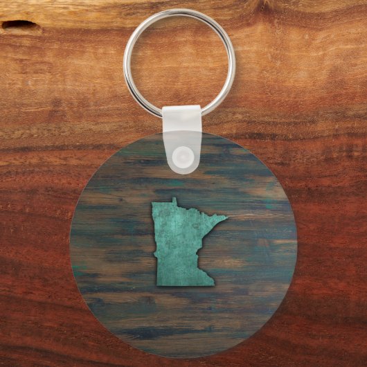 Rustige Blauwgroen Minnesota-vorm Sleutelhanger (Voorkant)