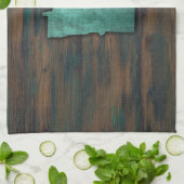 Rustige Blauwgroen Minnesota-vorm Theedoek (Gevouwen)