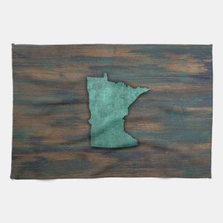 Rustige Blauwgroen Minnesota-vorm Theedoek