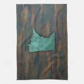 Rustige Blauwgroen Minnesota-vorm Theedoek (Verticaal)