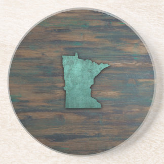 Rustige Blauwgroen Minnesota-vorm Zandsteen Onderzetter
