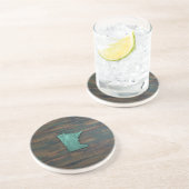 Rustige Blauwgroen Minnesota-vorm Zandsteen Onderzetter (Zijkant)