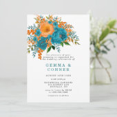 Rustige Blauwgroen Oranje Waterverf (Staand voorkant)