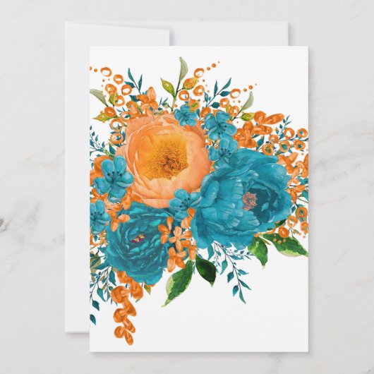 Rustige Blauwgroen Oranje Waterverf (Achterkant)