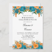 Rustige Blauwgroen Oranje Waterverf Kaart (Voorkant)