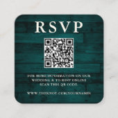 Rustige Blauwgroen RSVP QR-code Informatiekaartje (Voorkant)