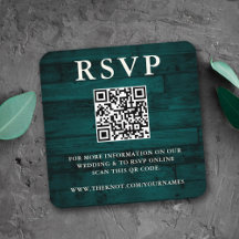 Rustige Blauwgroen RSVP QR-code
