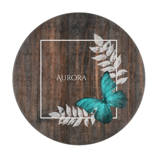 Rustige Blauwgroen vlinder - Aangepast snijvlak Snijplank (Voorkant)