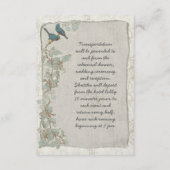 Rustige Blauwgroen vogelpest - Kaart voor informat (Achterkant)