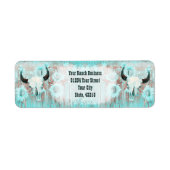 Rustige Blauwgroen Westerne bull Sull Sunflower op Etiket (Voorkant)