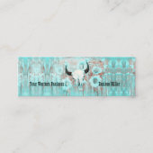 Rustige Blauwgroen Westerne bull Sull Sunflower op Mini Visitekaartje (Voorkant)