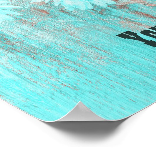 Rustige Blauwgroen Westerne bull Sull Sunflower op Poster (Hoek)