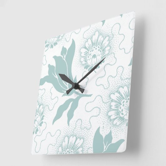 Rustige , Blauwgroen, witte paneelhuisstijl Vierkante Klok (Hoek)