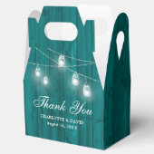 Rustige Blauwgroen Wood Mason Jars Wedding Bedankt Bedankdoosjes (Geopend)