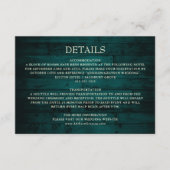 Rustige Blauwgroen Wood String Lights Wedding Deta Informatiekaartje (Voorkant)