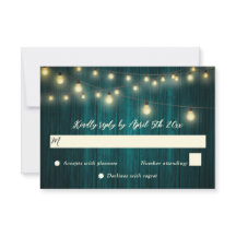 Rustige Blauwgroen Wood String Lights Wedding