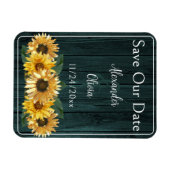 Rustige Blauwgroen zonnebloem bespaart de datum Ma Magneet (Horizontaal)