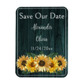 Rustige Blauwgroen zonnebloem bespaart de datum Ma Magneet (Verticaal)