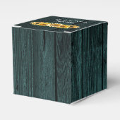 Rustige Blauwgroen zonnebloem Weddenbox Bedankdoosjes (Voorkant Zijde)