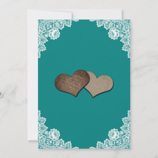 Rustige Blauwgroen zonnebloem-weddenschap bespaart Save The Date (Achterkant)