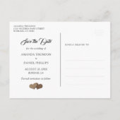 Rustige Blauwgroen Zonnebloem Wedding bespaart de  Aankondigingskaart (Achterkant)