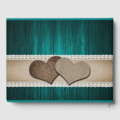 Rustige Blauwgroen zonnebloempoustrijk Gastenboek (Achterkant)