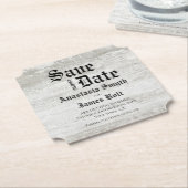 Rustige Bleaching Wood Wedding Save the Date Kartonnen Onderzetters (Gekanteld)