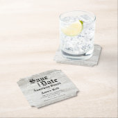 Rustige Bleaching Wood Wedding Save the Date Kartonnen Onderzetters (Insitu)