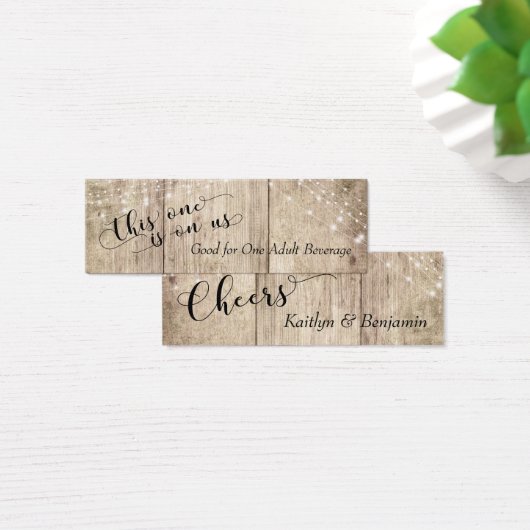 Rustige Bleek bruin hout met lichte Drinken 3 Mini Visitekaartjes (Bureau)