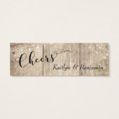 Rustige Bleek bruin hout met lichte Drinken 3 Mini Visitekaartjes (Achterkant)