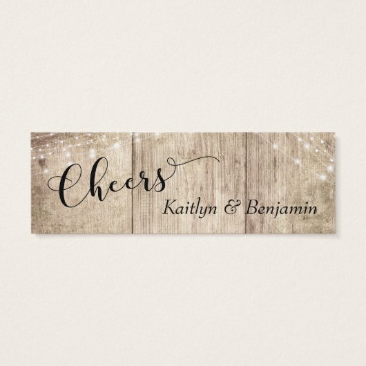 Rustige Bleek bruin hout met lichte Drinken 3 Mini Visitekaartjes (Achterkant)