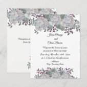 Rustige Bleke blauwe hydrangea huwelijksuitnodigin Kaart (Voorkant / Achterkant)
